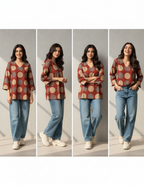 Terracotta Orbit Printed Kurti