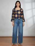 Indigo Orbit Flare Kurti