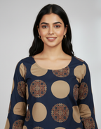 Indigo Orbit Flare Kurti