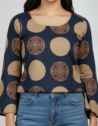 Indigo Orbit Flare Kurti