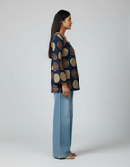 Indigo Orbit Flare Kurti