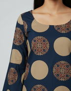 Indigo Orbit Flare Kurti
