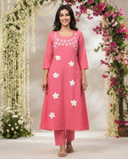 Blush Daisy Bloom Kurti Set