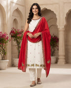 Ruby Royale Embroidered Kurti Set