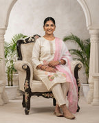 Rosé Bloom Embroidered Kurti