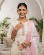 Rosé Bloom Embroidered Kurti