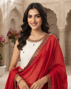 Ruby Royale Embroidered Kurti Set