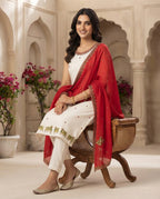 Ruby Royale Embroidered Kurti Set