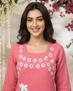 Blush Daisy Bloom Kurti Set