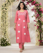 Blush Daisy Bloom Kurti Set