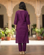 Plum Petal Grace Kurti Set