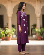 Plum Petal Grace Kurti Set