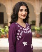Plum Petal Grace Kurti Set