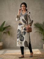 Mocha Petal Muse Kurti Set