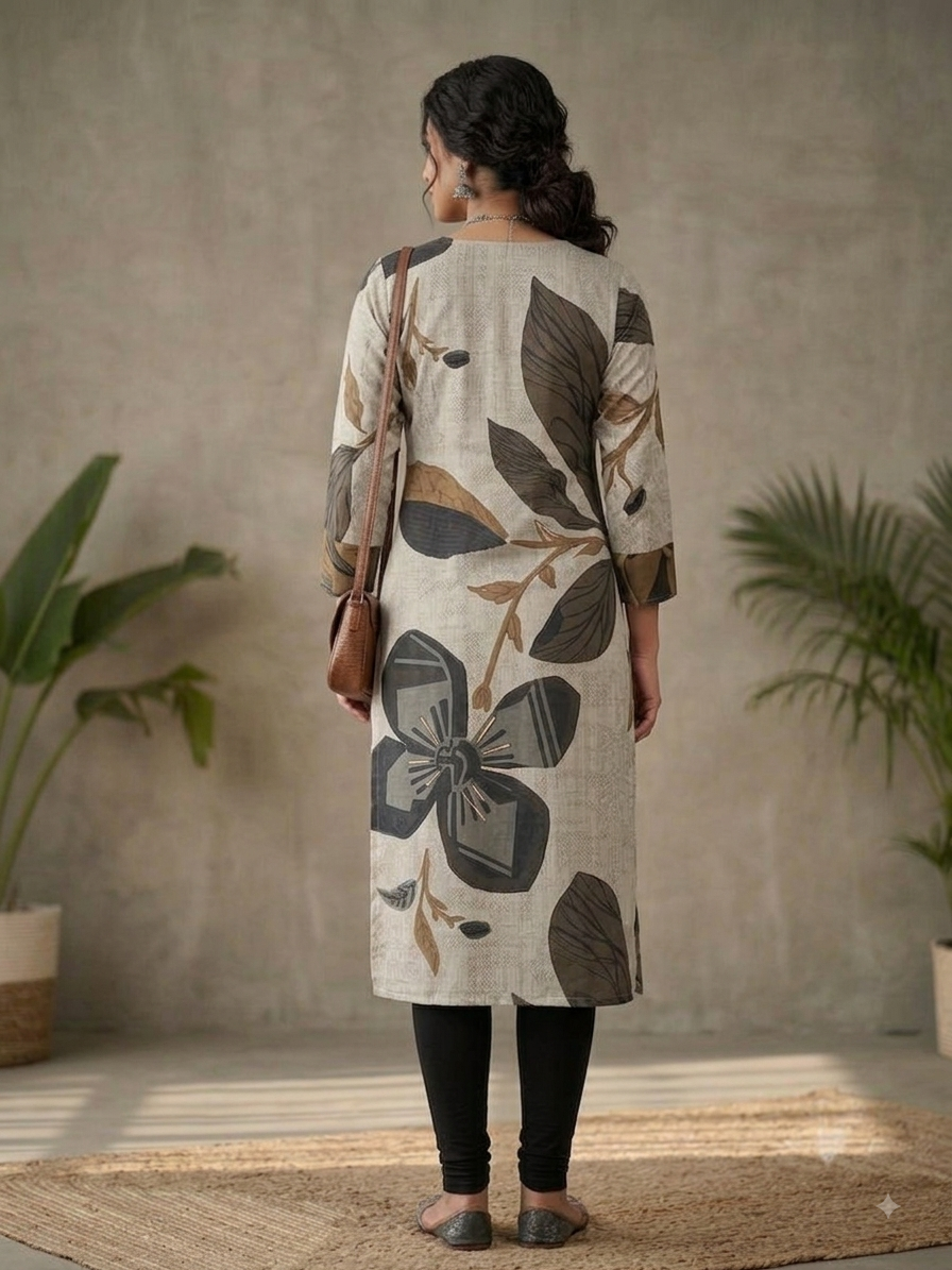 Mocha Petal Muse Kurti Set