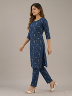 Indigo Blossom Printed Kurti Set