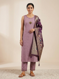 Lavender Royale Embroidered Kurti Set