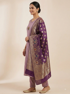 Lavender Royale Embroidered Kurti Set