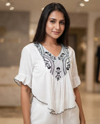 Ivory Bloom Embroidered Co-Ord Set