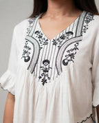 Ivory Bloom Embroidered Co-Ord Set