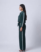Emerald Edge Cropped Co-Ord Set