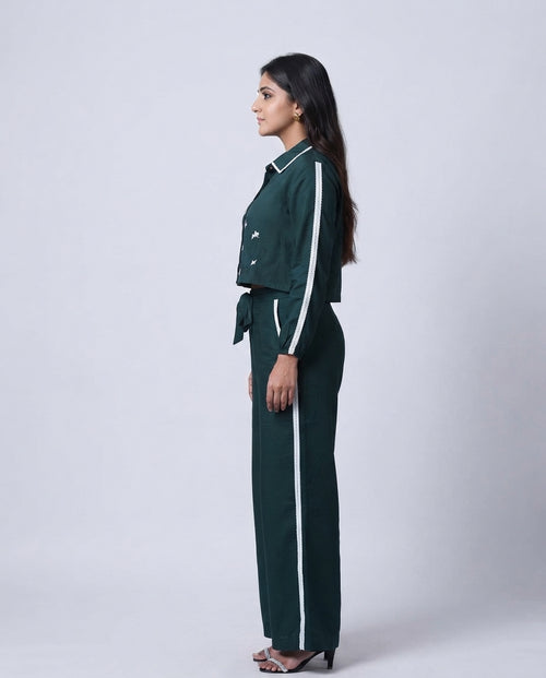 Emerald Edge Cropped Co-Ord Set