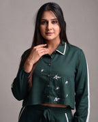 Emerald Edge Cropped Co-Ord Set