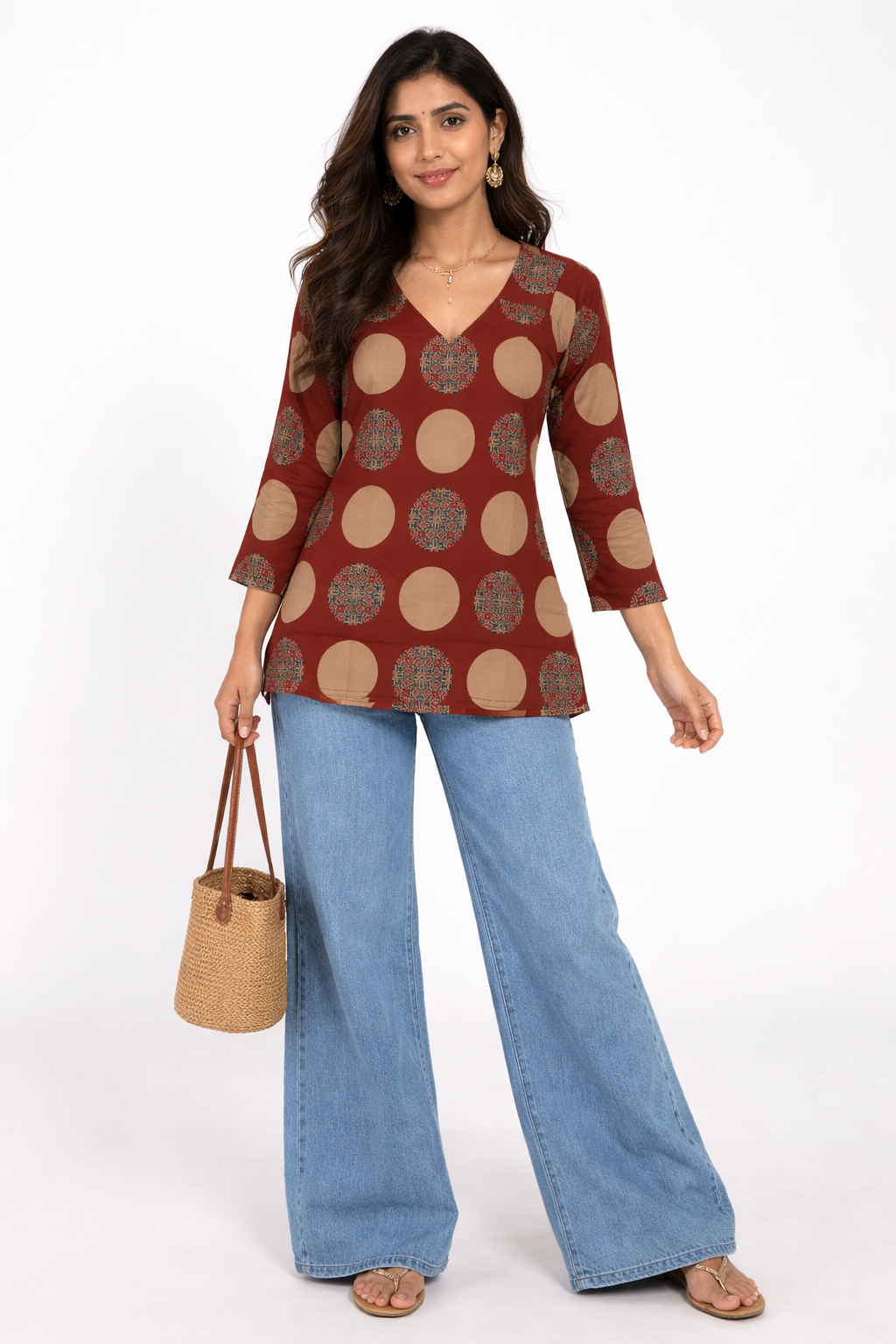 Terracotta Orbit Printed Kurti