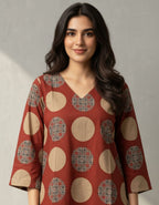 Terracotta Orbit Printed Kurti