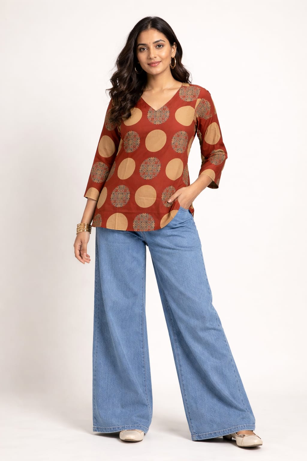 Terracotta Orbit Printed Kurti