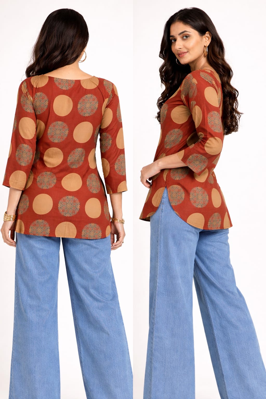 Terracotta Orbit Printed Kurti