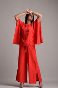 Coral Muse Flare-Sleeve Co-Ord Set