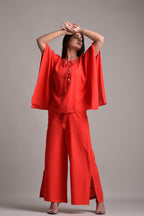 Coral Muse Flare-Sleeve Co-Ord Set