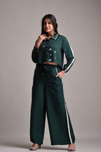 Emerald Edge Cropped Co-Ord Set