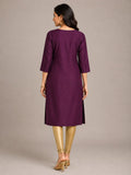 Plum Royale V-Neck Kurti