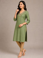Olive Petal Luxe Kurti
